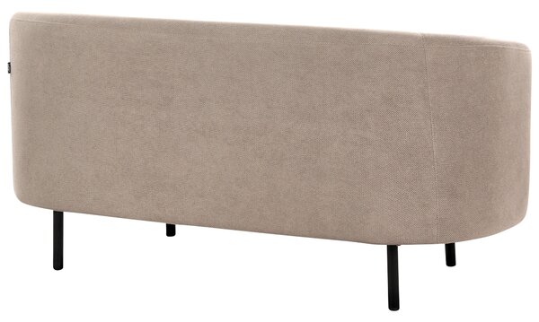 2-miestna pohovka sivobéžová polyester látkové čalúnenie čierne kovové nohy zaoblený tvar moderný art deco štýl obývačka
