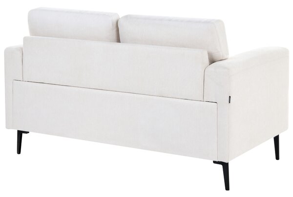 2-miestna pohovka svetlobéžové látkové čalúnenie železné nohy minimalistický štýl mid century modern