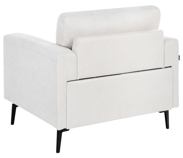 Kreslo svetlobéžové látkové čalúnenie železné nohy minimalistický štýl mid century modern
