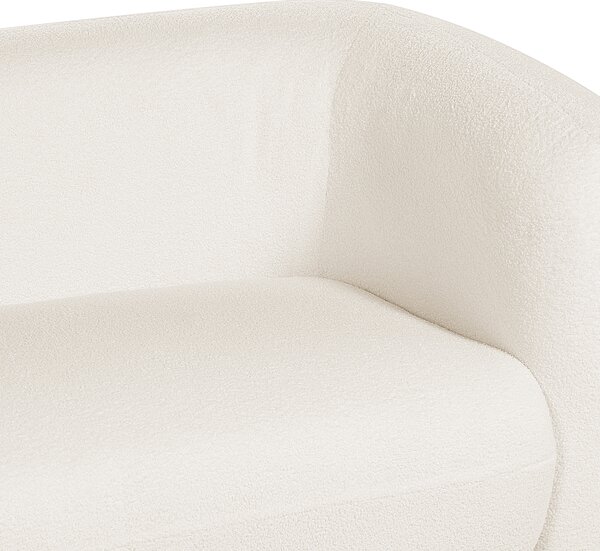 3-miestna pohovka biela buklé čalúnenie extra vankúše retro glamour art deco štýl