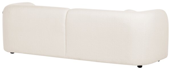 3-miestna pohovka biela buklé čalúnenie extra vankúše retro glamour art deco štýl