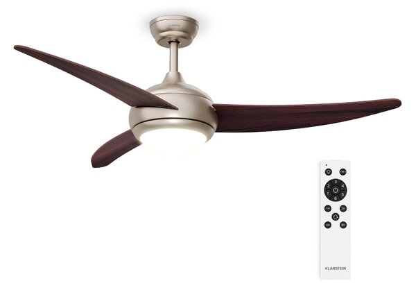Klarstein El Paso stropný ventilátor so svetlom | 132 cm | 35 W | Tichý chod | Drevo