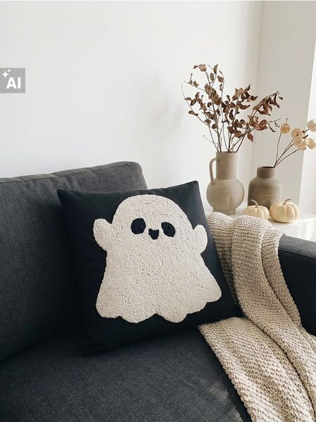 Sinsay - Halloweenská dekoratívna obliečka na vankúš s plastickým motívom ducha - viacfarebná