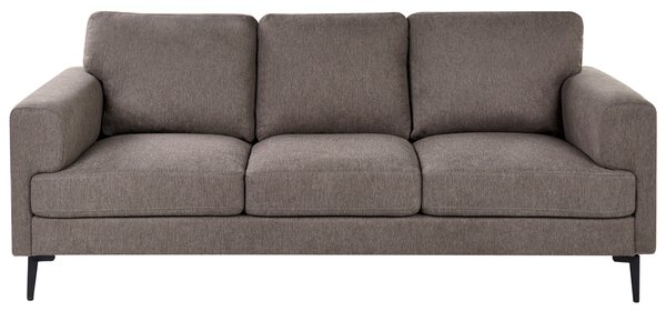 3-miestna pohovka hnedé látkové čalúnenie železné nohy minimalistický štýl mid century modern