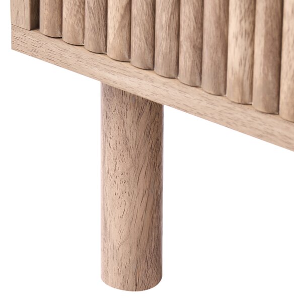 Komoda so zásuvkami svetlohnedá MDF materiál nohy z borovicového dreva minimalistický škandinávsky štýl