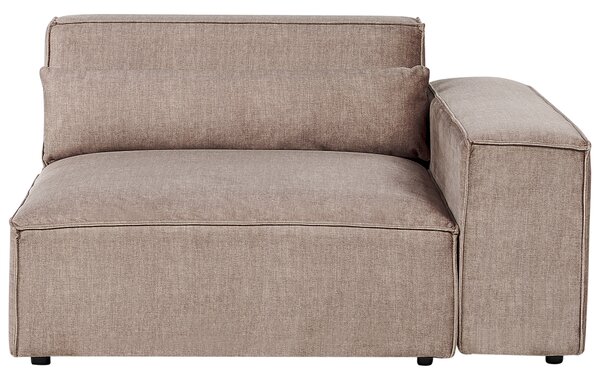 Rohový sedací diel hnedé látkové čalúnenie 1-miestny modul ľavostranný minimalistický moderný štýl obývacia izba