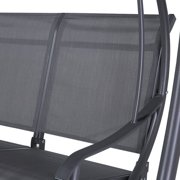 Záhradná hojdačka sivá polyester PVC pre 2 osoby so strieškou moderný štýl záhrada exteriér