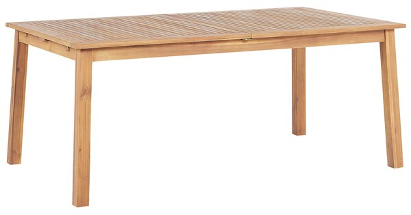 Záhradný jedálenský stôl svetlohnedý akáciové drevo 180/240 x 100 cm obdĺžnikový rozkladací pre 8 osôb