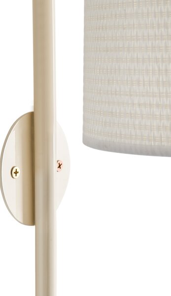 Nástenná lampa béžová železo s bielym tienidlom mid-century modern štýl obývačka spálňa