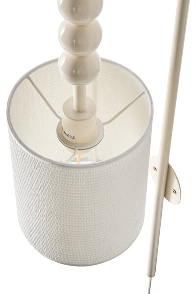 Nástenná lampa béžová železo s bielym tienidlom mid-century modern štýl obývačka spálňa