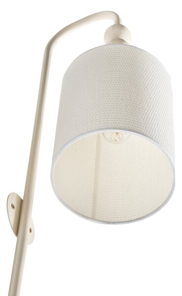 Nástenná lampa béžová železo s bielym tienidlom mid-century modern štýl obývačka spálňa