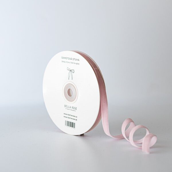 Sametová stuha 1 cm – Pink (10 m)