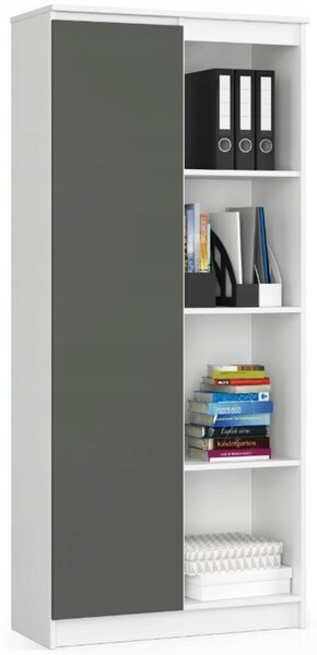 Regál R80 CLP 8P - biela/grafit