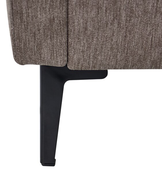 Kreslo hnedé látkové čalúnenie železné nohy minimalistický štýl mid century modern