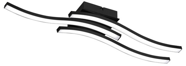 Stropné LED svietidlo ROUTE 2 matná čierna, šírka 56 cm