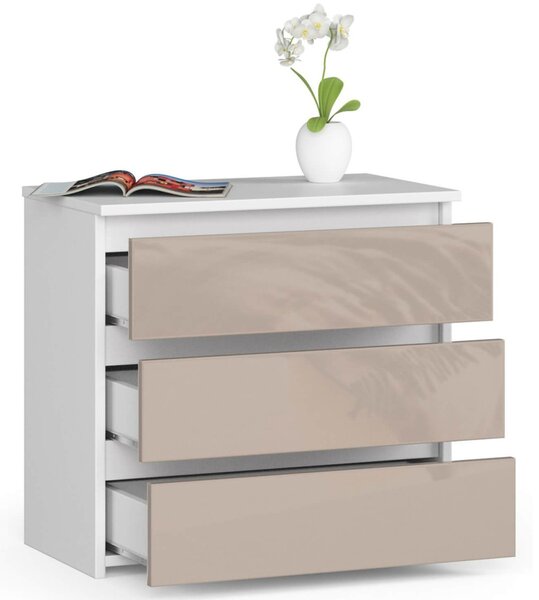 Komoda CL3 - biela/cappuccino lesk