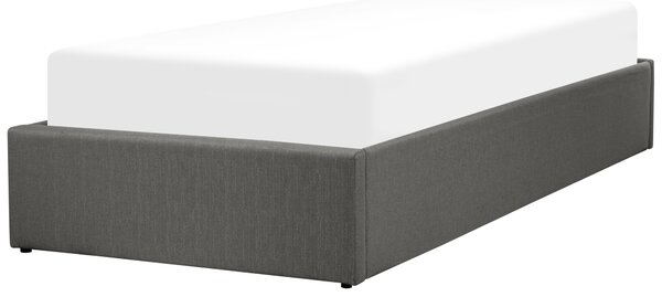 Posteľ s roštom sivá polyesterová látka čalúnená s úložným priestorom 90 x 200 cm moderný dizajn