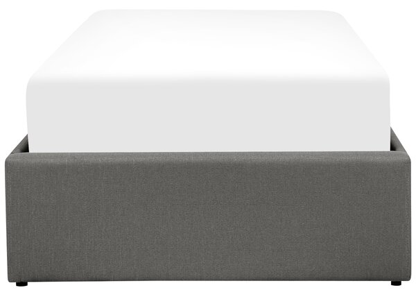 Posteľ s roštom sivá polyesterová látka čalúnená s úložným priestorom 90 x 200 cm moderný dizajn