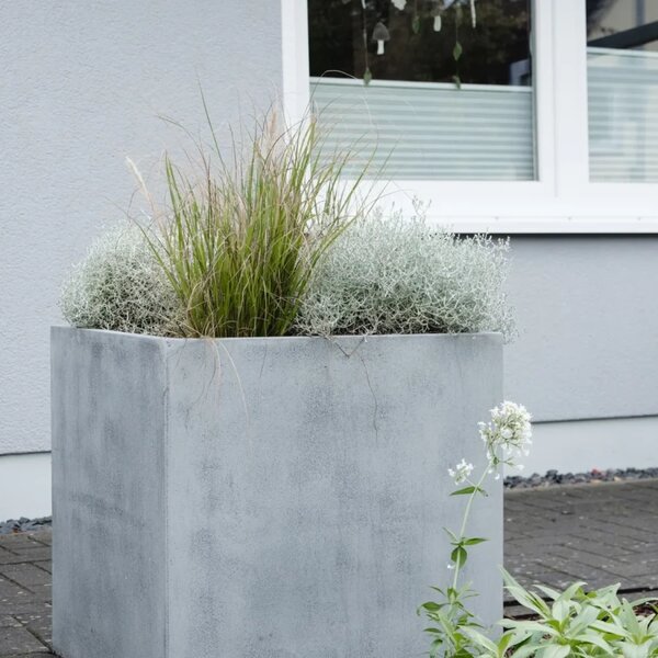 Kvetináč BLOCK, sklolaminát, 60x60x60 cm, betón design