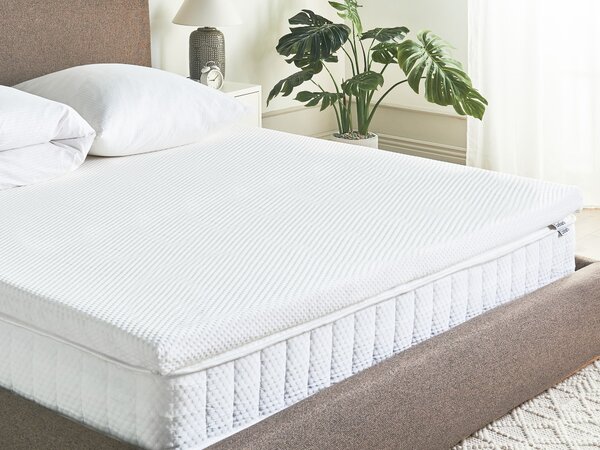 Vrchný matrac biela latex pena polyesterový poťah 180 x 200 cm topper podložka na posteľ spálňa