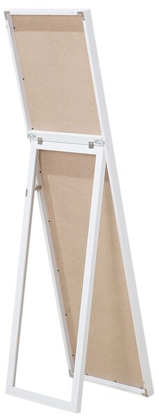 Stojace zrkadlo biele obdĺžnikový rám 40 x 140 cm vysoké so stojanom moderný dizajn