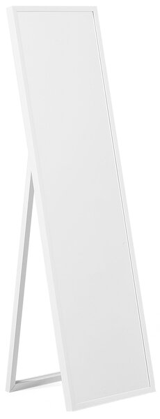 Stojace zrkadlo biele obdĺžnikový rám 40 x 140 cm vysoké so stojanom moderný dizajn