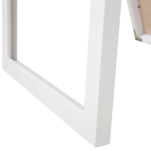Stojace zrkadlo biele obdĺžnikový rám 40 x 140 cm vysoké so stojanom moderný dizajn