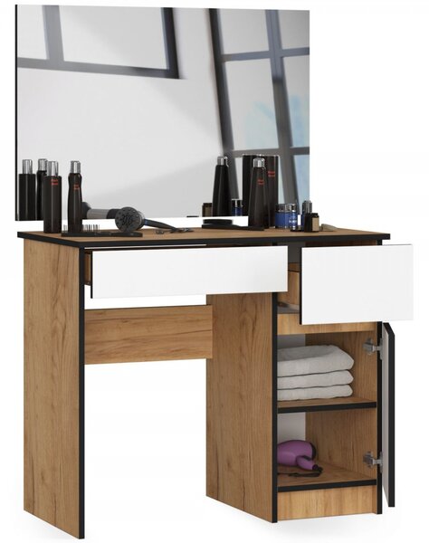 Toaletný stolík P-2/SL 900x600 pravá - dub craft/biela