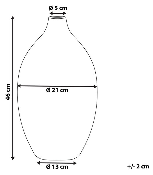 Dekoratívna váza čierna biela terakota 46 cm lesklý povrch moderný tradičný štýl obývačka doplnky