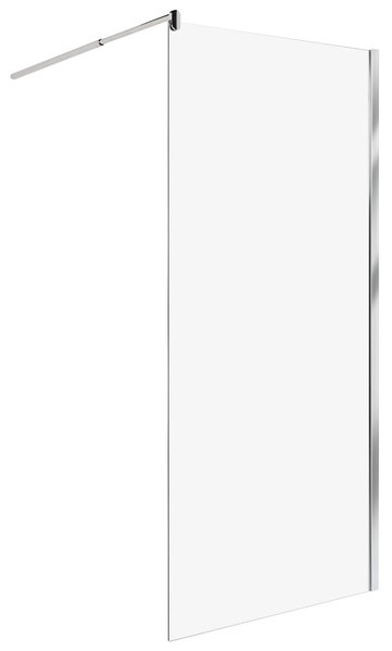 Sprchová zástena strieborná z tvrdeného skla 90 x 190 cm sklenený panel na sprchovací kút bez dverí kúpeľňa