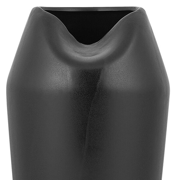 Dekoratívna váza na stôl čierna kameninová 33 cm elegantná glamour bytové doplnky