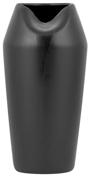 Dekoratívna váza na stôl čierna kameninová 33 cm elegantná glamour bytové doplnky