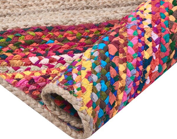 Koberec viacfarebný juta 160 x 230 cm obdĺžnikový geometrický vzor boho moderný štýl obývacia izba spálňa