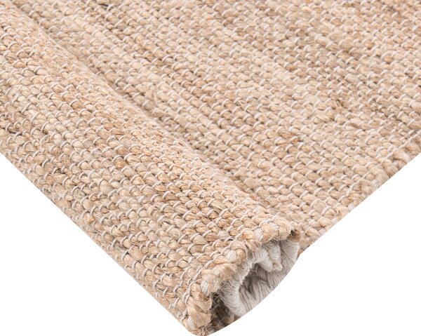 Koberec svetlobéžová juta 80 x 300 cm behúň obdĺžnikový pletený rustikálny štýl obývacia izba spálňa
