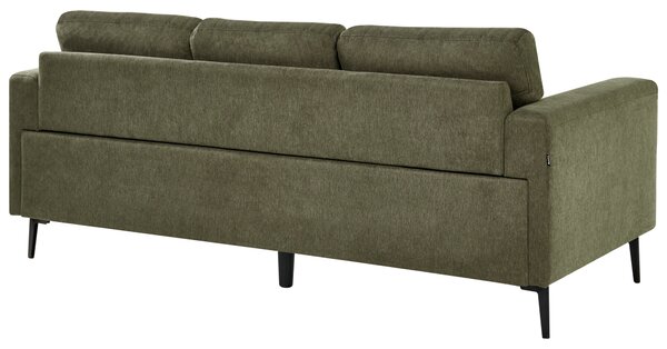 Sedacia súprava zelené látkové čalúnenie železné nohy dvoj a trojmiestna pohovka 2 kreslá minimalistický štýl mid century modern
