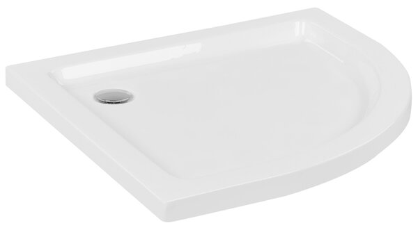 Sprchová vanička s odtokom biela akrylát ABS syntetický materiál 90 x 90 x 5 cm zaoblený tvar minimalistická kúpeľňa