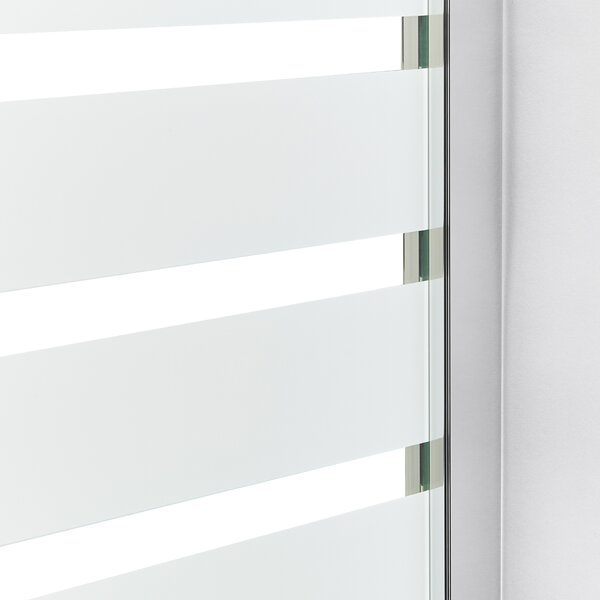 Sprchová zástena na vaňu s dvierkami strieborná priehľadná matné tvrdené sklo hliník nehrdzavejúca oceľ 140 x 100 cm minimalistický dizajn