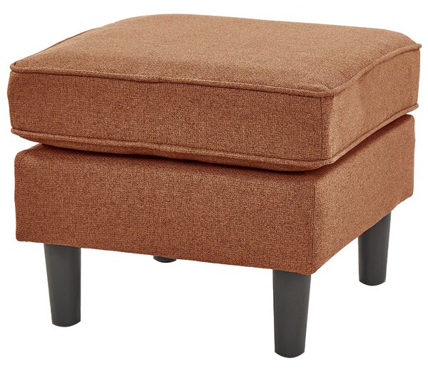 Pohovka zlatohnedá látková čalúnená 3 miestna s taburetom mid century modern obývacia izba