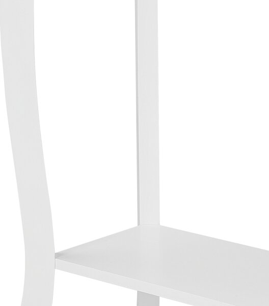 Konzolový stolík biely MDF drevotrieska 100 x 30 cm s policou klasický dizajn obývacia izba