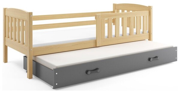 Detská posteľ KUBUS s výsuvnou posteľou 90x200 cm - borovica Zelená