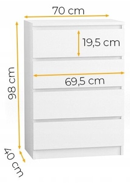 Komoda 70/4 cm Dub sonoma