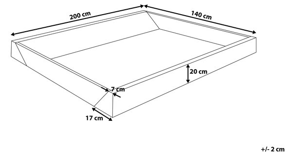 Penový rám na vodnú posteľ čierny 140 x 200 cm bezpečnostná vložka doplnky moderný štýl spálňa