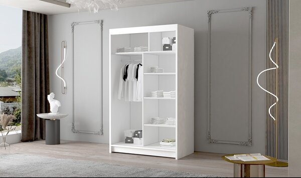 Veľká šatníková skriňa FADO III 120 cm Čierna/Biela