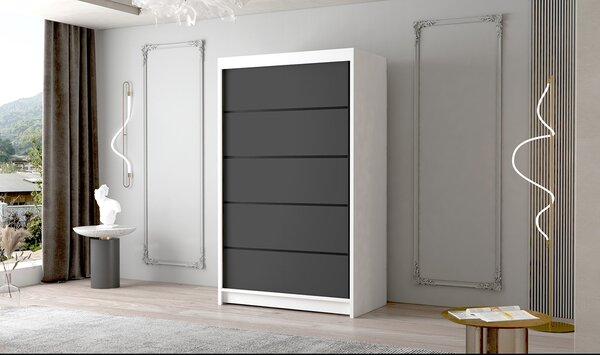 Veľká šatníková skriňa FADO IV 120 cm Čierna