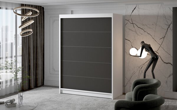 Veľká šatníková skriňa MILAN IV 150 cm Čierna