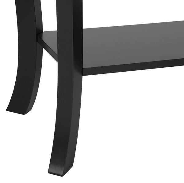 Konzolový stolík čierny MDF drevotrieska 100 x 30 cm s policou klasický dizajn obývacia izba
