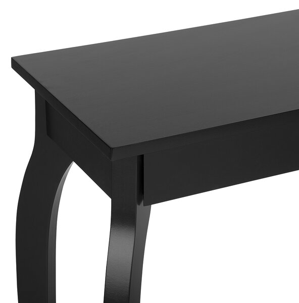 Konzolový stolík čierny MDF drevotrieska 100 x 30 cm s policou klasický dizajn obývacia izba