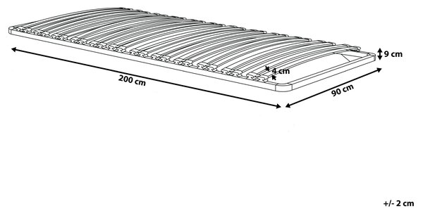 Lamelový rošt na posteľ 90 x 200 cm drevené lamely topoľové drevo oceľový rám