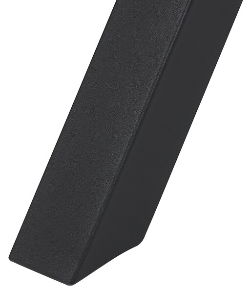 Jedálenský stôl svetlé drevo čierna MDF kov 140/180 x 90 cm rozkladací pre 6 osôb moderný rustikálny štýl kuchyňa jedáleň
