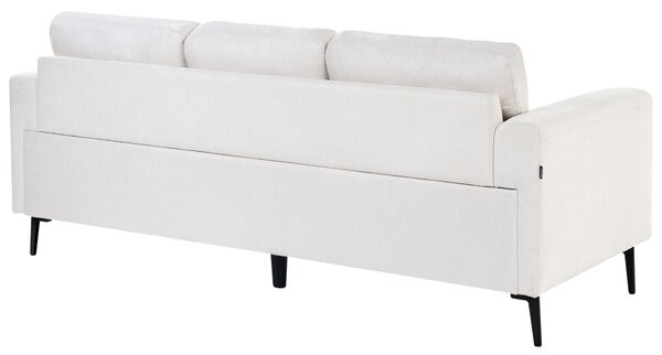 3-miestna pohovka svetlobéžové látkové čalúnenie železné nohy minimalistický štýl mid century modern